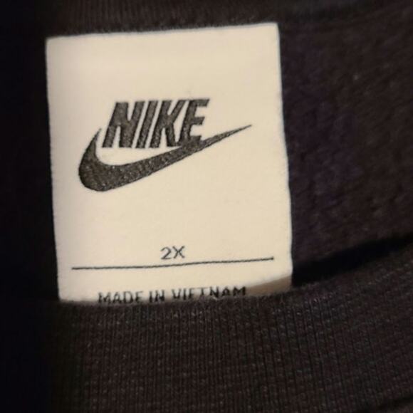 Nike Black Pink Fleece Crop Pullover Crewneck Sweatshirt-2XL - Picture 3 of 6